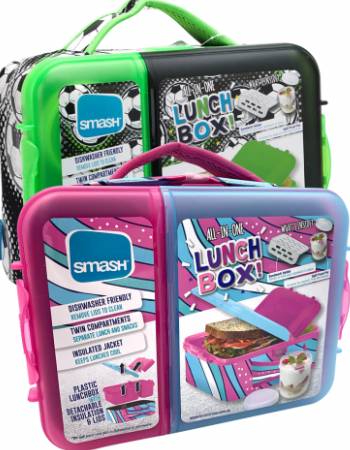 Smash Bento Style Lunch Box Green With Snack Pot & Removable