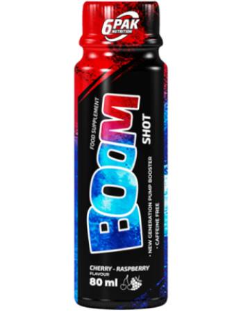 6PAK BOOM PRE-WORKOUT SHOT  80ML | CHERRY & RASPBERRY