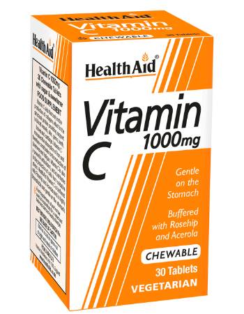HEALTH AID VITAMIN C CHEWABLE 1000MG 30 TABLETS