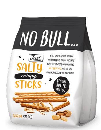 JUST NO BULL PEANUT STICKS 250G