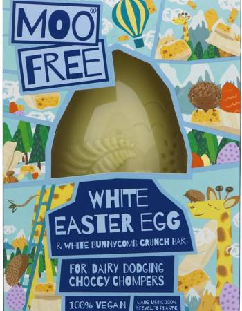 MOO FREE WHITE EASTER EGG & CRUNCHY BAR 185G