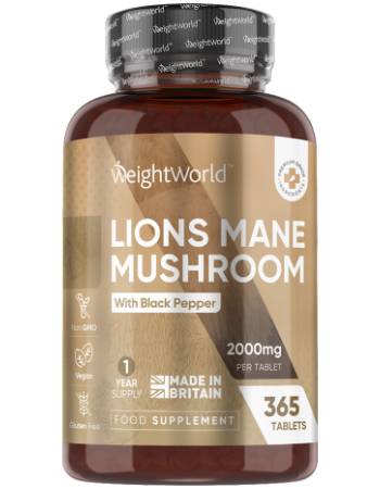 WEIGHTWORLD LIONS MANE MUSHROOM 365 TABLETS