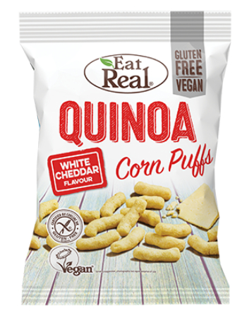 EAT REAL QUINOA PUFFS WHITE CHEDDAR 113G