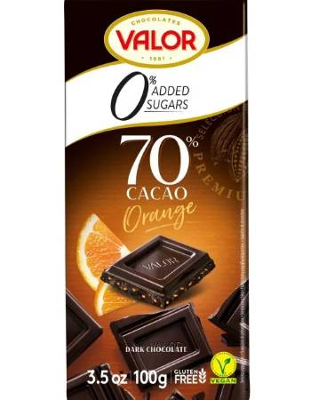 VALOR 70% DARK CHOCOLATE WITH ORANGE 100G | 20% OFF