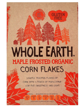 WHOLE EARTH MAPLE FROSTED ORGANIC FLAKES 375G