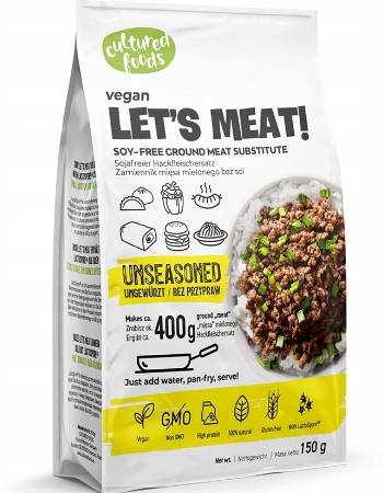 CULTURED FOOD VEGAN LET'S MEAT UNSEASONED 400G