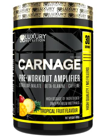 LUXURY NUTRITION CARNAGE PRE WORKOUT TROPICAL 300G