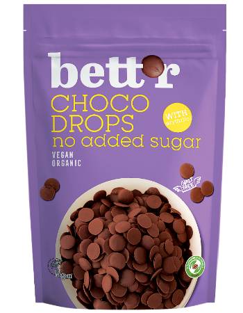 BETT'R CHOCOLATE DROPS WITH ERYTHRITOL 200G