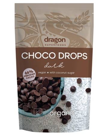 DRAGON SUPERFOODS VEGAN DARK CHOCOLATE DROPS 250G