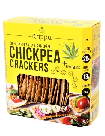 KRIPPU CHICKPEA CRACKERS HEMP 80G