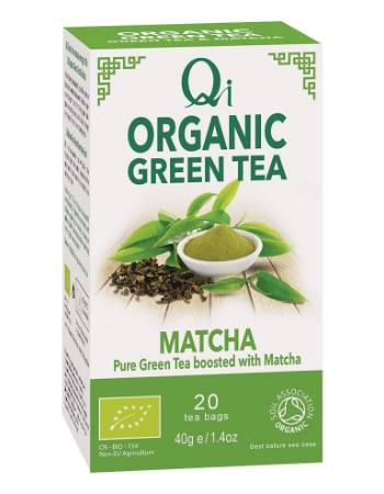 QI ORGANIC GREEN TEA & MATCHA 25 BAGS