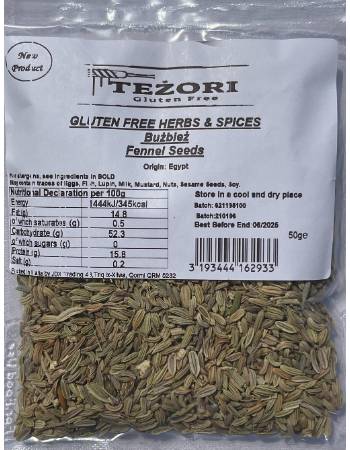 GLUTENFREEBISS GLUTEN FREE FENNEL SEEDS 50G