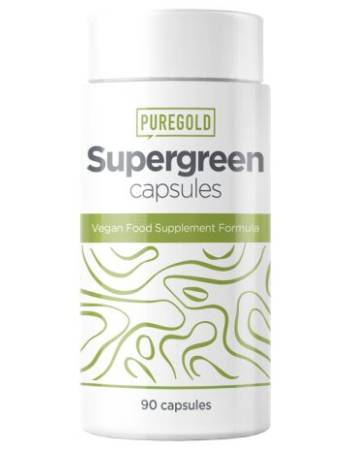 PURE GOLD SUPERGREEN 60 CAPSULES | VEGAN FOOD SUPPLEMENT FORMULA