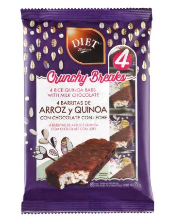 DIET RADISSON RICE AND QUINOA BARS WITH MILK CHOCOLATE - 4x18G