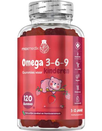 MAXMEDIX OMEGA 3 6 9 | 120 GUMMIES FOR KIDS STRAWBERRY & RASPBERRY FLAVOUR