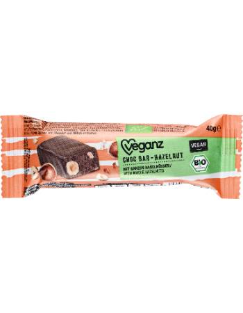 VEGANZ ORGANIC HAZELNUT CHOCOLATE BAR 40G