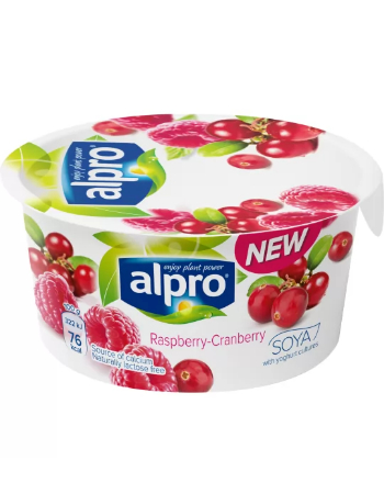 ALPRO YOFU RASPBERRY CRANBERRY SOYA YOGURT 150G