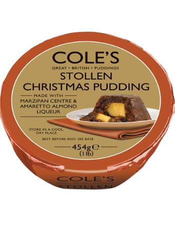 COLE'S STOLLEN CHRISTMAS PUDDING 454G