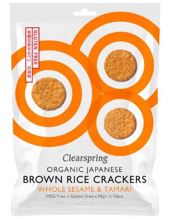 CLEARSPRING ORGANIC WHOLE SESAME BROWN RICE CRACKERS 40G