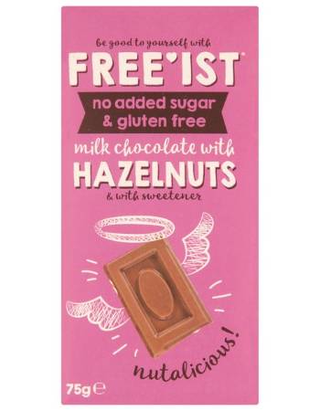 FREE'IST NO ADDED SUGAR HAZELNUT CHOCOLATE BAR 75G