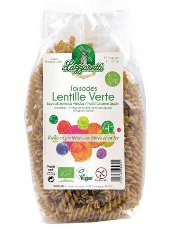 LAZZARETTI GREEN LENTIL FUSILLI 250G