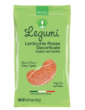 PROBIOS HULLED RED LENTILS 400G
