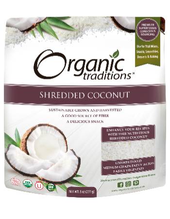 ORGANIC TRADITIONS SHREDDED COCONUT 227G