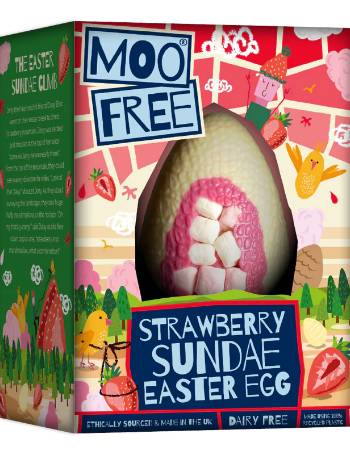 MOO FREE STRAWBERRY SUNDAE EASTER EGG 85G