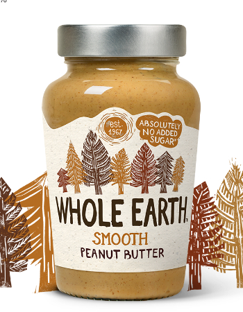 WHOLE EARTH SMOOTH PEANUT BUTTER 454G