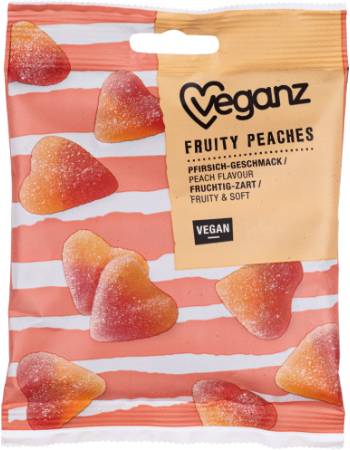 VEGANZ ORGANIC FRUITY PEACHES 100G