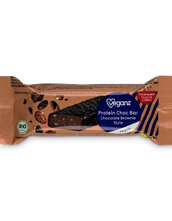 VEGANZ ORGANIC PROTEIN CHOCOLATE BROWNIE BAR 50G