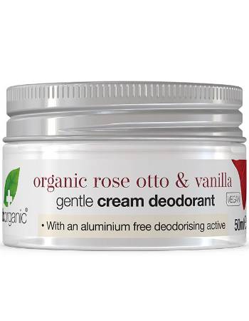 DR ORGANIC ROSE OTTO AND VANILLA CREAM DEODORANT 50ML