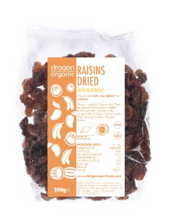 DRAGON ORGANIC SULTANA RAISINS 200G