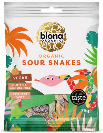 BIONA ORGANIC SOUR SNAKES 75G