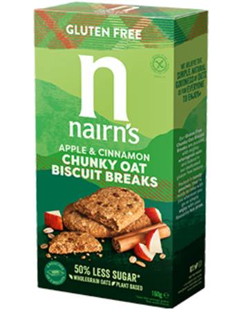 NAIRNS APPLE & CINNAMON CHUNKY OAT BISCUIT BREAKS 160G