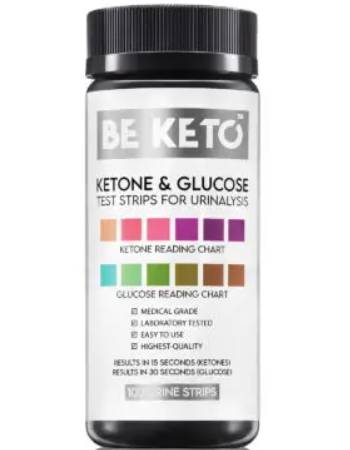 BE KETO KETONE & GLUCOSE TEST STRIPS FOR URINALYSIS