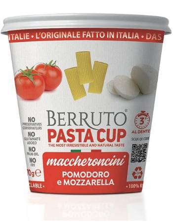 BERRUTO PASTA CUP MACCHERONCINI POMODORO E MOZZARELLA 70G