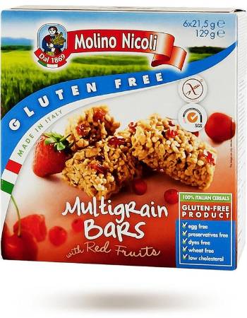 MOLINO NICOLI MULTIGRAIN CEREAL BARS WITH BERRY MIX 6 X 21.5G