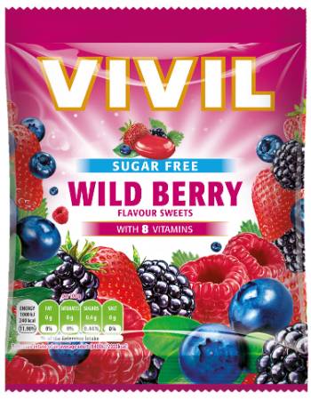 VIVIL SUGAR FREE WILD BERRY SWEETS 60G