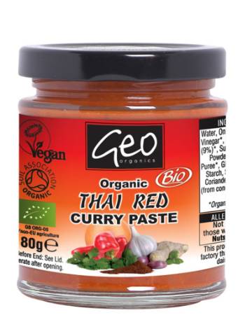 GEO ORGANICS THAI RED CURRY PASTE 180G