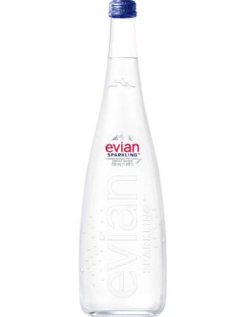 EVIAN SPARKLING WATER IN GLASS BOTTLE 75CL