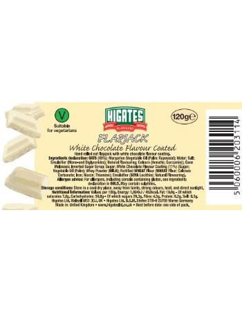 HIGATES WHITE CHOCOLATE  FLAPJACK 120G