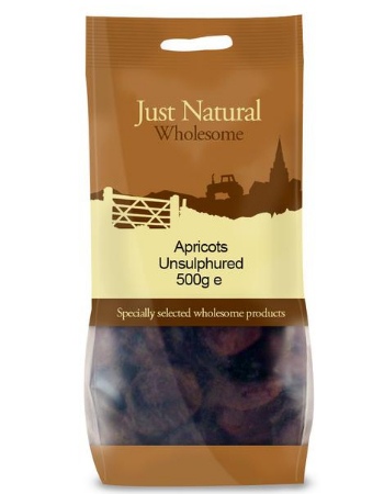 JUST NATURAL APRICOTS UNSULPHURED 250G