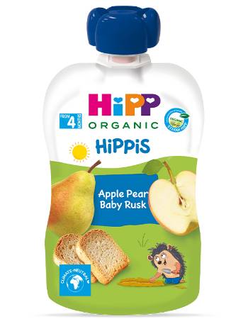 HIPP HIPPIS APPLE PEAR BABY RUSK 100G
