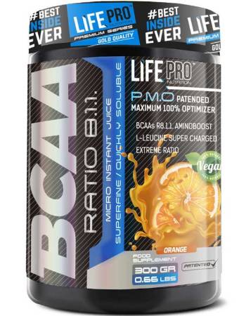 LIFE PRO NUTRITION BCAA 8:1:1 ORANGE 300G