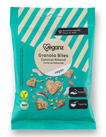 VEGANZ ORGANIC GRANOLA BITES ALMOND COCONUT 50G