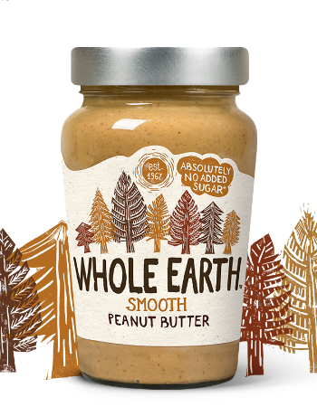 WHOLE EARTH SMOOTH PEANUT BUTTER 340G