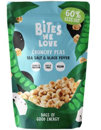 BITES WE LOVE CRUNCHY PEAS SEA SALT & BLACK PEPPER 100G