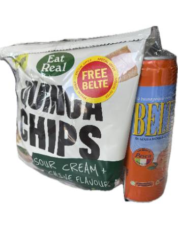 EAT REAL QUINOA CHIPS SOUR CREAM & CHIVES 2 PACKETS | PLUS FREE BELTE'