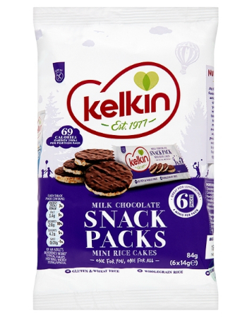 KELKIN MILK CHOC MINI RICE CAKES  84G